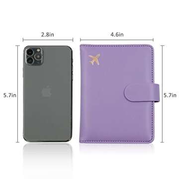 Melsbrinna Rfid Passport Holder for Travel women/Men, Cute Passport Wallet Rfid Blocking Card Slots, Rfid Passport Cover/CaseTravel Wallet, Passport Book Holder (1, Purple)