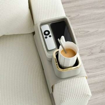 Elimiko Couch Cup Holder Tray - Anti-Spill & Non-Slip