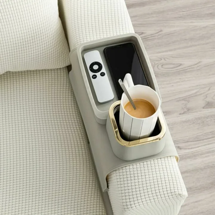 Elimiko Couch Cup Holder Tray - Anti-Spill & Non-Slip