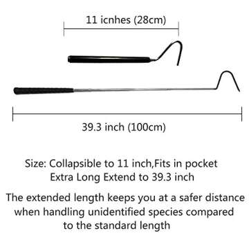Portable Extendable Snake Hook for Safe Handling