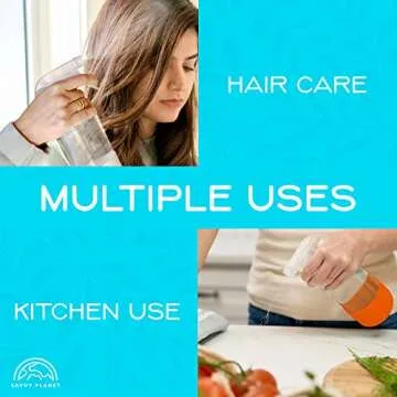 SAVVY PLANET - Glass Spray Bottles for Cleaning, Silicone Sleeve Bottom for Protection, Reusable Glass Spray Bottles 16 Oz With Adjustable Nozzle Settings (2 Pack)