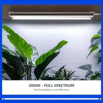 Barrina Grow Lights for Indoor Plants, 3FT 5000K Daylight White Full Spectrum Plant Lights, 180W(6 x...