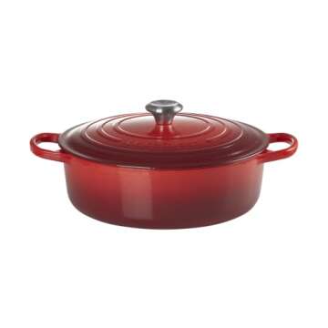 Le Creuset Enameled Cast Iron Signature Round Wide Dutch Oven, 6.75 qt., Cerise
