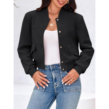 Stylish Tankaneo Women's Cropped Bomber Jacket - Versatile & Chic
