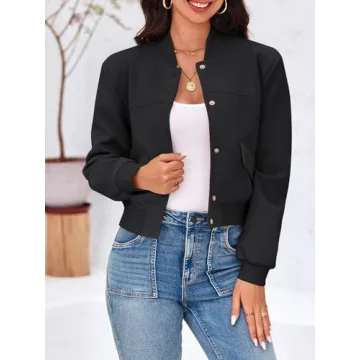 Stylish Tankaneo Women's Cropped Bomber Jacket - Versatile & Chic