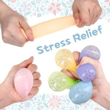 Silipull 24 Pcs Soft Squeeze Easter Eggs Slow Rising Pastel Easter Basket Stuffers Stress Relief Gif...