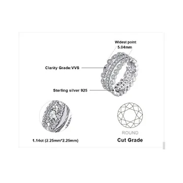 JewelryPalace 14K Gold Plated 925 Sterling Silver Rings for Women, Cubic Zirconia Promise Rings for Her, Stackable Wedding Bands Rings for Women Set Size 6