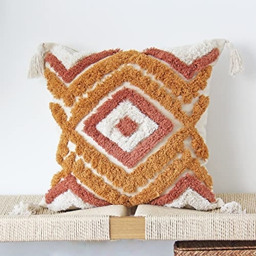 JOJUSIS Boho Decorative Pillow Covers with Tassels