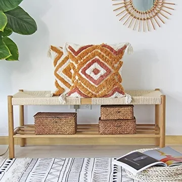 JOJUSIS Boho Decorative Pillow Covers with Tassels