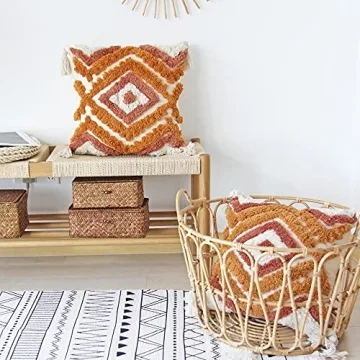 JOJUSIS Boho Decorative Pillow Covers with Tassels