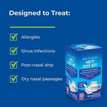 Rite Aid Neti Pot Nasal Rinse Kit with 30 Salt Packets - 1 Kit | Sinus Rinse for Adults & Children | Sinus Relief