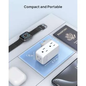 TROND Wall Outlet Extender 2 Pack - Multi Plug Splitter with Rotating Plug, 6 AC Power Adapter, Cruise Essentials, Small Outlet Extension for Travel Office Home Dorm Room