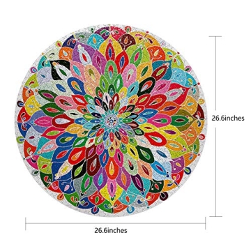 Bgraamiens Blooming Color Puzzle Round Jigsaw 1000-Piece
