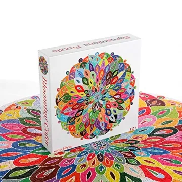 Bgraamiens Blooming Color Puzzle Round Jigsaw 1000-Piece