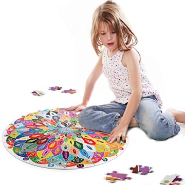 Bgraamiens Blooming Color Puzzle Round Jigsaw 1000-Piece