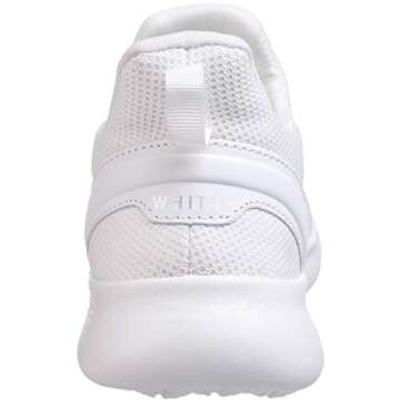 WHITIN Memory Foam Slip on No Tie Nurse Shoes for Women Wide Width Comfortable Casual Walking Tennis Athletic Workout Non Slip Resistant Sneakers for Ladies Teen Girls Senior All White Cheer Size 8