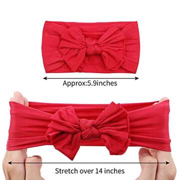 jollybows 20PCS Baby Girls Nylon Headbands Elastic Hair Bows Hair Bands Turban Hair Accessories for ...