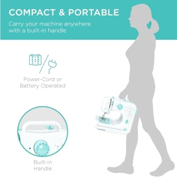 Compact Beginner Sewing Machine with Accessories & Stitch Patterns