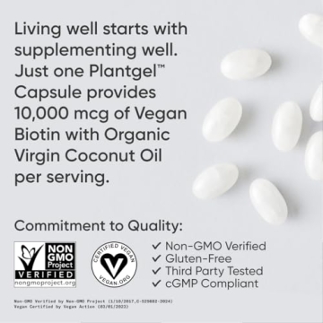 Vegan Biotin 10,000mcg with Coconut Oil - Sports Research