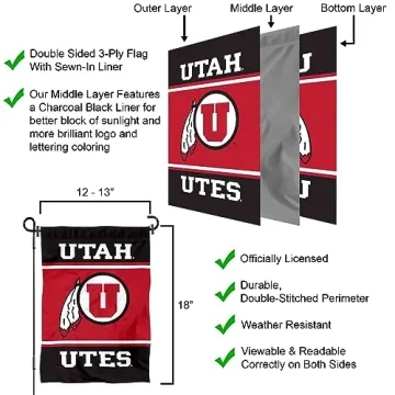 Durable Double-Sided Utah Garden Flag for University Fans