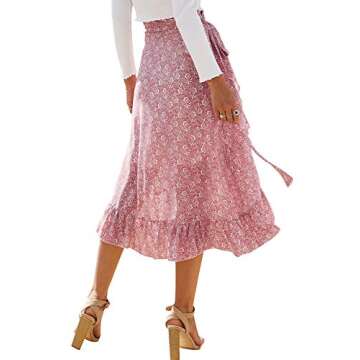 Chic BerryGo Women’s Boho Floral Maxi Skirt with Slit