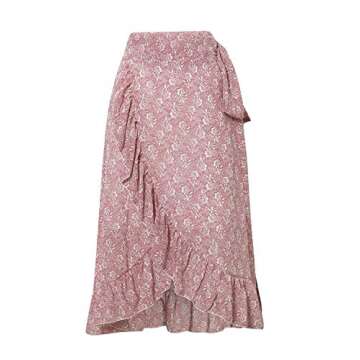 Chic BerryGo Women’s Boho Floral Maxi Skirt with Slit