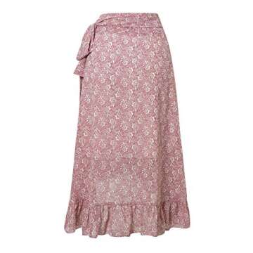 Chic BerryGo Women’s Boho Floral Maxi Skirt with Slit