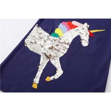 Toddler Long Sleeve Dress with Unicorn Applique