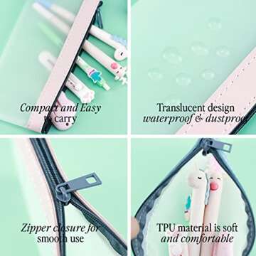 Boxgear 3 Clear Pencil Case Set Portable Kids Organizer