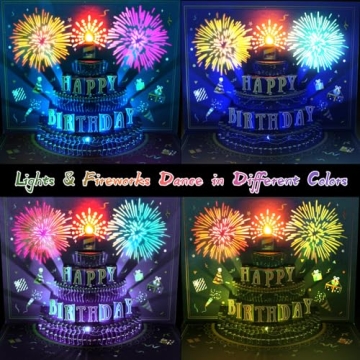 3D Pop Up Firework Birthday Cards - MZD8391 Upgrade