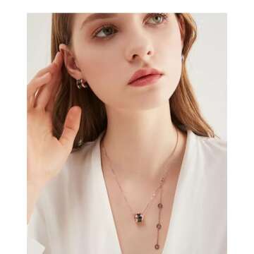 Luxury Gold Necklace for Women Plated Classic Letter Design Fashion Necklace Pendant Jewelry Gifts for Women (A)