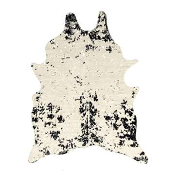 nuLOOM Iraida Contemporary Faux Cowhide Area Rug, Shaped 4x5, Black