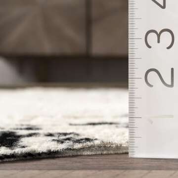 nuLOOM Iraida Contemporary Faux Cowhide Area Rug, Shaped 4x5, Black