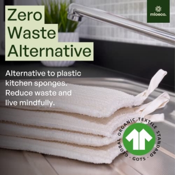 MioEco Unsponge Natural Reusable Kitchen Sponges - Sustainable Cleaning