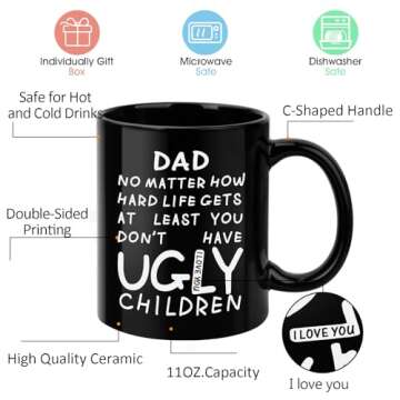 Funny Black Coffee Mug for Dad - Great Father's Day Gift