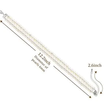 BABEYOND Round Imitation Pearl Choker Necklace Multi Strands Choker 20s Flapper Necklace Accessories for Gatsby Themed Party