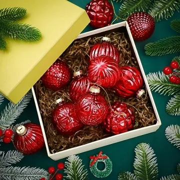 Jenaai Vintage Glass Christmas Ornaments Set 6 Styles