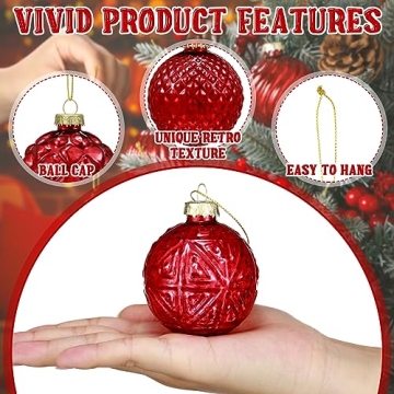 Jenaai Vintage Glass Christmas Ornaments Set 6 Styles