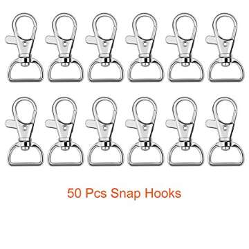 PAXCOO 100 Pcs Metal Swivel Lanyard Snap Hook with Key Rings
