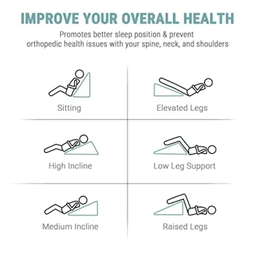 Wedge Pillow with Foam Top for Sleeping,Reading and Rest, 8 Inch Elevated Support Triangle Bed Pillow for Legs and Back Support with Washable Cover