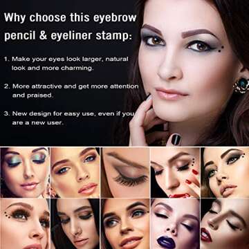 Eyeliner Stamp Wingliner Star Microblading Eyebrow Pen Natural Tattoo Eyebrow Pen Eye Liner Liquid Eyeliner Black Waterproof Eyeliner Cat Eye Winged for Women 3 in 1