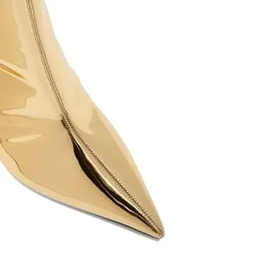 Stylish Metallic Wedge Knee High Boots for Women