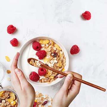 6 Pcs Small Wooden Spoons for Coffee Spoons Jars Tea Spoons Wood Teaspoons Tasting Spoon Set Teaspoon Mini Stirring Spoon Honey Spoons Tiny Mixing Spoon for Powder Dessert Table Stir Spoon