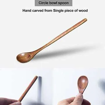 6 Pcs Small Wooden Spoons for Coffee Spoons Jars Tea Spoons Wood Teaspoons Tasting Spoon Set Teaspoon Mini Stirring Spoon Honey Spoons Tiny Mixing Spoon for Powder Dessert Table Stir Spoon