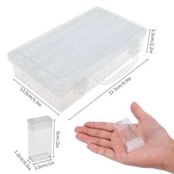 SGHUO 64 Grid Diamond Painting Storage Containers Diamond Art Accessories Tool Box Craft Storage wit...