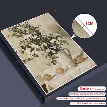 Antique Vintage Flower Canvas Wall Art for Home Décor