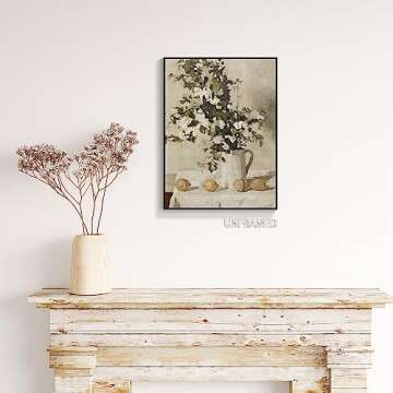 Antique Vintage Flower Canvas Wall Art for Home Décor