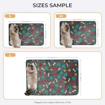 Luciphia 1 Pack 3 Blankets Fluffy Premium Fleece Pet Blanket Flannel Paw Printed Throw for Dog Cat(Small 23x16'', Grey/Brown/Blue)
