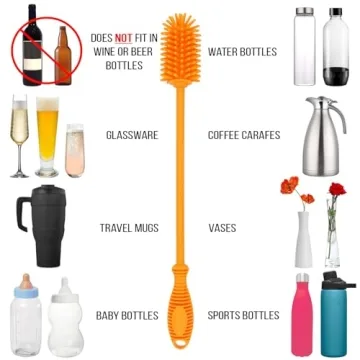 12.5" Silicone Bottle Brush Set for Easy Cleaning