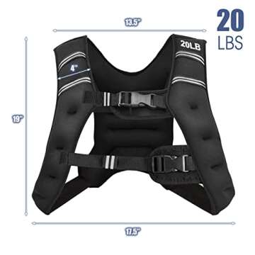Goplus Weighted Vest, 12lb/16lb/20lb/30lb Weight Vest Workout Equipment with Reflective Stripe for Fitness, Strength Training, Running, Body West for Men Women Kids